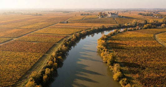 Appellations Bordeaux vignoble vue aérienne Garonne rive gauche rive droite